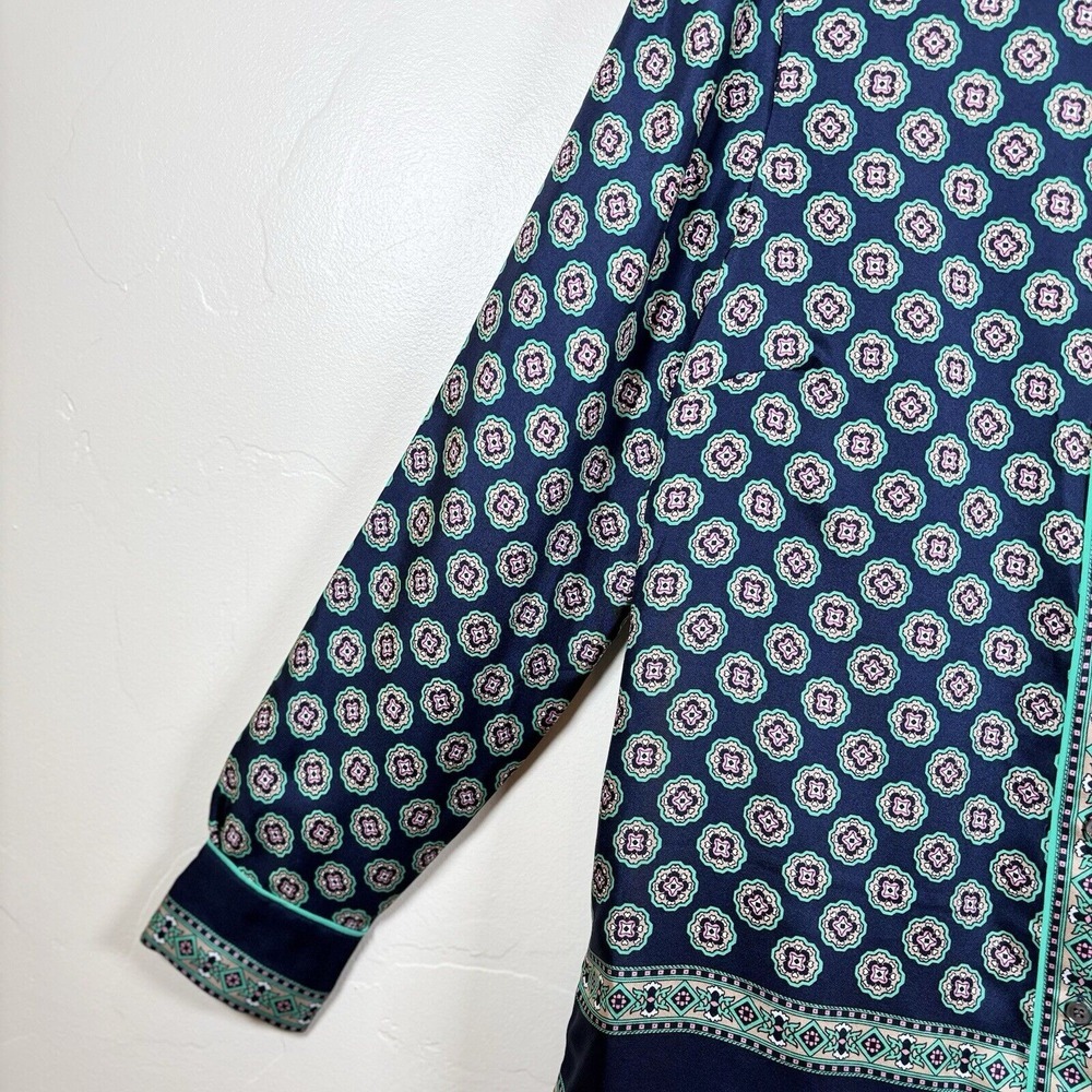 J. Crew Navy and Teal Printed Button-Down Shirt - Picture 6 of 10